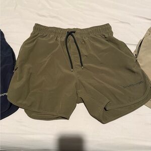 Gymreapers Green Athletic Shorts (lined)